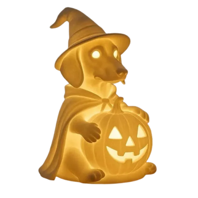 Sherum Halloween Dachshund Pumpkin Lamp