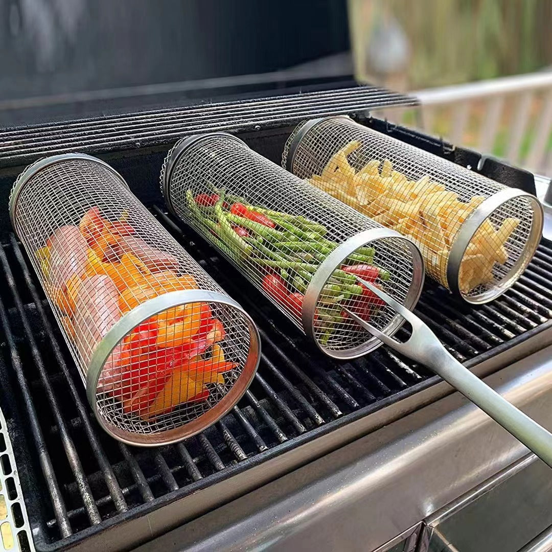 Barbecue stainless steel wire mesh cylinder