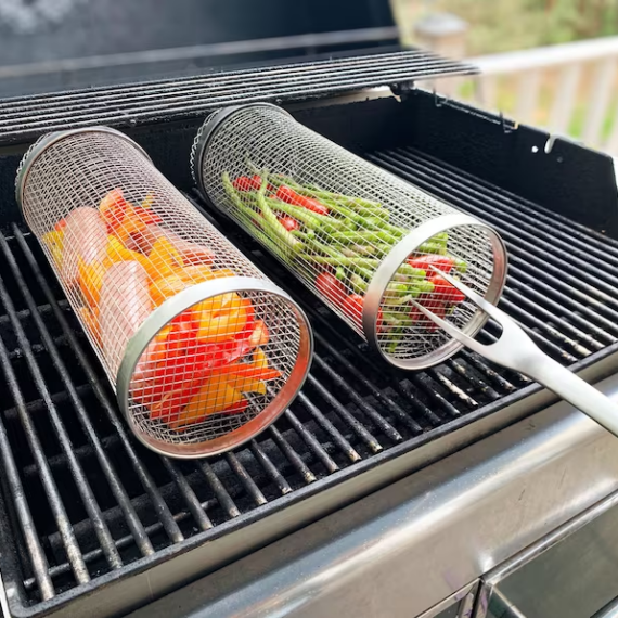 Barbecue stainless steel wire mesh cylinder